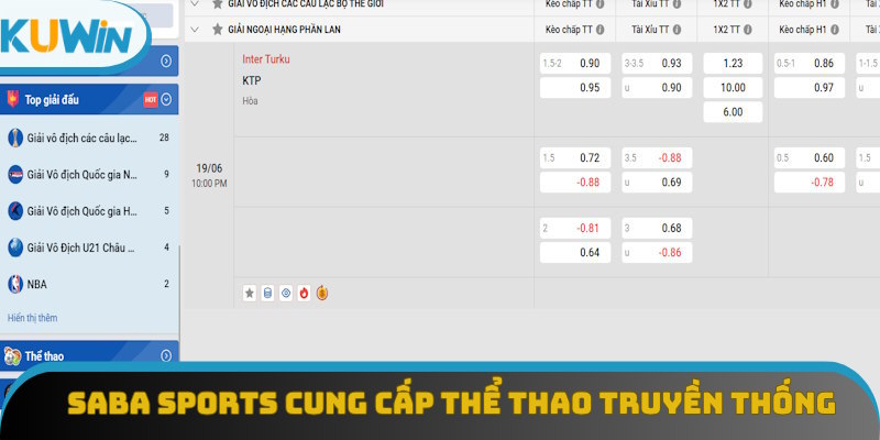 Saba Sports cung cấp thể thao truyền thống